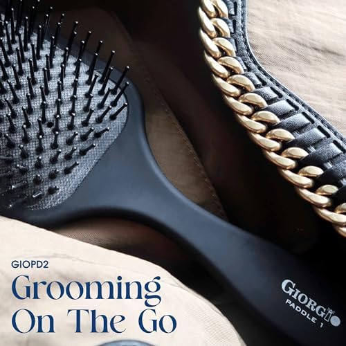 Giorgio Detangling Air Cushion Brush for Men and Women - Small, Ball Tip Tourmaline Bristles, Anti-Static for Hair Styling and Blow Drying - Image 6