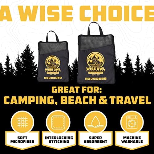 Wise Owl Outfitters Microfiber Camping Towel - Quick Dry Towel for Travel, Backpacking, Hiking, Beach, Gym & Yoga - Compact, Fast Drying & Lightweight - Image 2