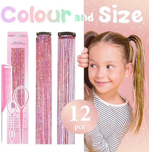 Hair Tinsel Clip in Pink Fairy Hair Tinsel Kit - Image 3