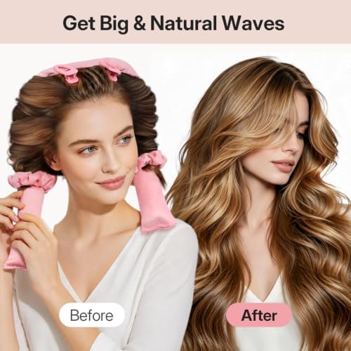 LitBear Jumbo Heatless Curls Overnight Set for Long Thick Hair, Pink - Image 2