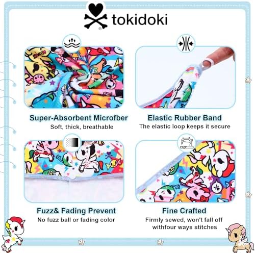 tokidoki Microfiber Hair Towel, Unicorno Hair Wrap,2 Pack Hair Dryer Towels - Image 5