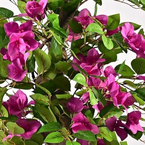 Artificial Bougainvillea Tree -6FT Faux Bougainvillea Tree with Realistic Flowers, Tall Fake Flower Tree for Indoor or Outdoor Decor, Silk Floral Plant for Living Room, Porch, Garden (Purple) - Image 3