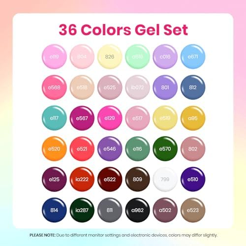 Beetles Gel Nail Polish Set, 44Pcs Purple Green Yellow Pink Gel Polish Kit - Image 4