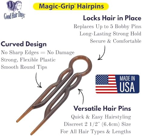 Good Hair Days Magic-Grip Hairpins, 10 Styling Updo U-Pins for Strong Hold - Image 4