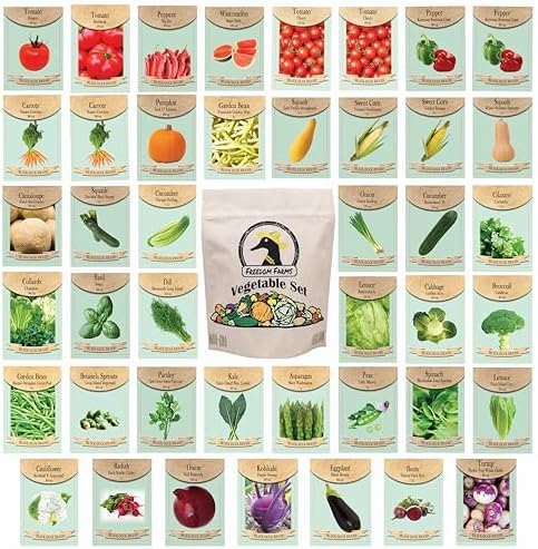 Set of 43 Assorted Vegetable & Herb Seed Packets - Over 10,000 Seeds! - Includes Mylar Storage Bag - Deluxe Garden Heirloom Seeds - 100% Non-GMO by BlackDuckBrand