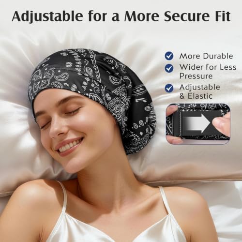 YFONG Silk Lined Bonnet for Sleeping Women Men, 22 Momme Mulberry Sleep Cap - Image 4