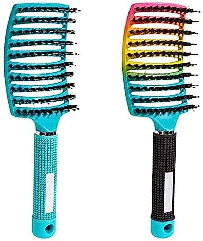 Detangling Brush, Curved and Vented for Wet or Dry Detangling Hair Brush for Men, Women & Kids’ Long, Thick, Thin, Curly & Tangled Hair (Colorful) by Hairstreaq