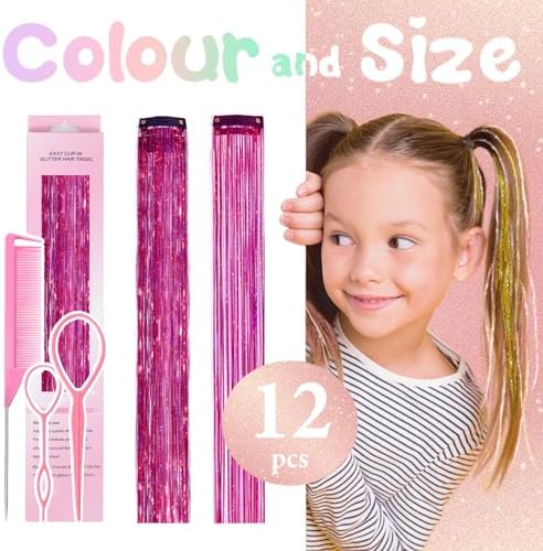 Hair Tinsel Clip in Rose Red Fairy Hair Tinsel Kit - Image 3