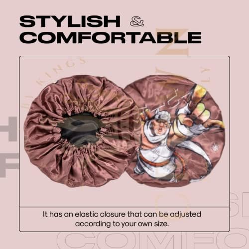 Silky Design Bonnet with Elastic Soft Band, Hair Braid Adjustable Women and Men Bonnets for Sleeping, Comfortable Satin Fabric Bonnet (Brown Bee) - Image 4