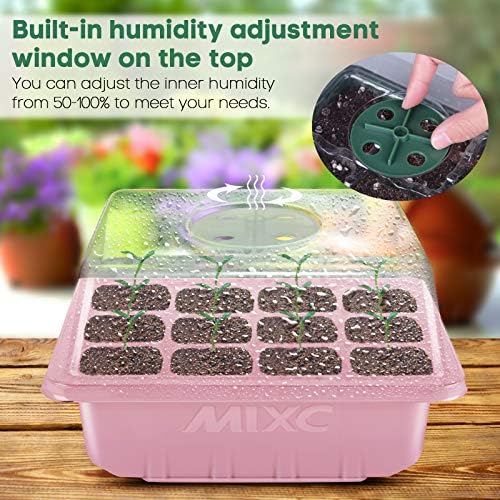 MIXC 10 Packs Seed Starter Tray ，Seed Starter Kit with Humidity Dome (120 Cells Total Tray) Seed Starting Trays Plant Starter Kit and Base Mini Greenhouse Germination Kit for Seeds Growing Starting - Image 2