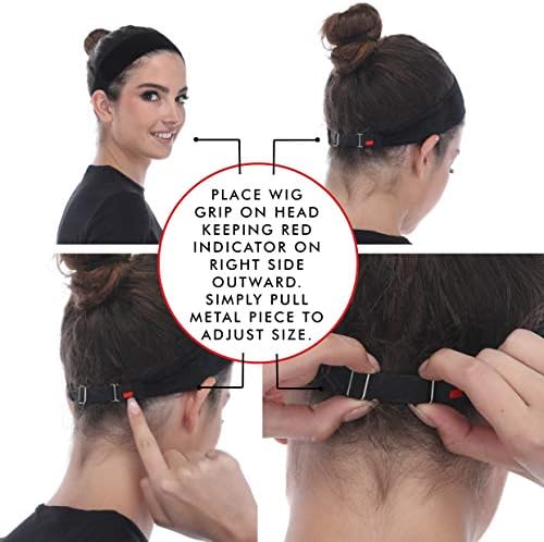 Wig Grip Headbands For Women- Adjustable To Custom Fit Your Head - Velvet Comfort - Wig Bands No Slip Breathable Lightweight Material For All Day Wear! Keep Wig Comfortably Secured - Image 3