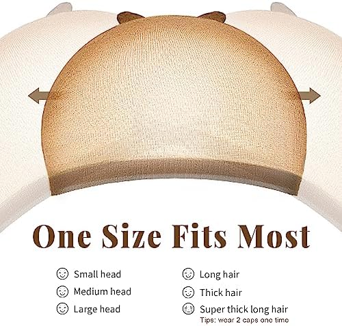 IKOCO HD Wig Cap, 8Pcs Transparent Wig Cap for Women Thin, Brown - Image 2