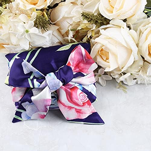 Extra Long Satin Bonnet for Women Sleeping, Silky Elastic Sleep Cap with Tie Band, Double-Layer Long Hair Bonnet for Braids/Curly/Long Hair (Purple Floral) - Image 5
