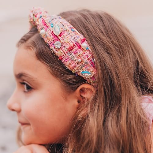 FROG SAC Knot Headband for Girls, Knotted Headbands for Toddler Kids, Rainbow Beaded Unicorn Hair Accessories (Pink Multicolor) - Image 5