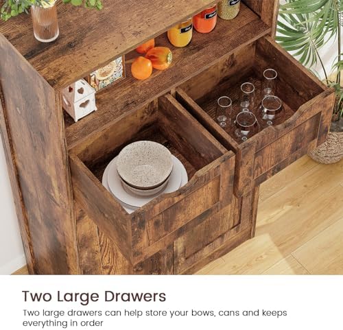 Iwell Bathroom Storage Cabinet with 2 Drawers, Small Kitchen Pantry Cabinet - Image 6