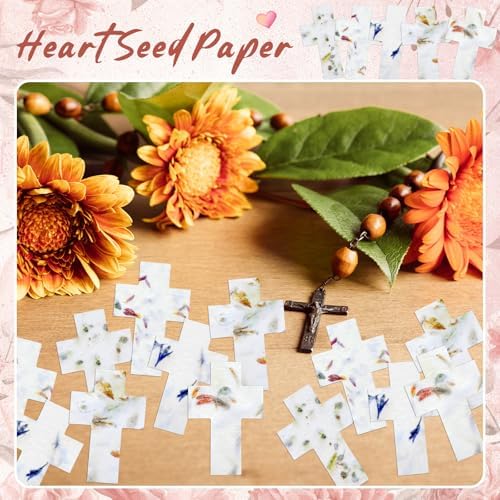 Dunzoom 50 Pcs Plantable Seed Paper Tags Wildflower,Cross - Image 4