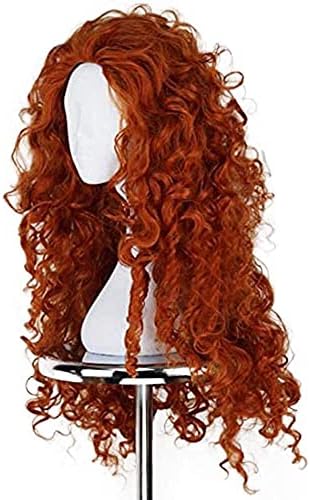 Orange Red Wig for Women Long Fluffy Curly Wig Ginger Princess Wigs - Image 3