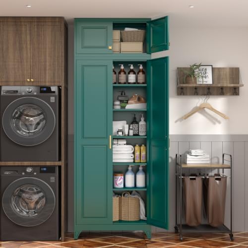 SteeLoong 90”Metal Pantry Storage Cabinet with Doors & 5 Adjustable Shelves - Image 5
