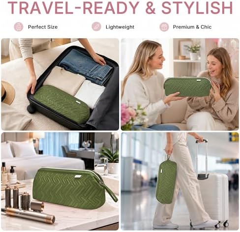 Leudes Hair Tools Travel Bag for Shark Flexstyle Carrying Case Portable Shark Hair Air Wrap Dryer Case Waterproof Dustproof Flat Curling Iron Travel Organizer (Army Green) - Image 6
