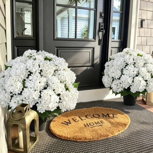 2 Sets Hydrangea Artificial Flowers Potted Outdoor，No Assembly Needed - Image 5