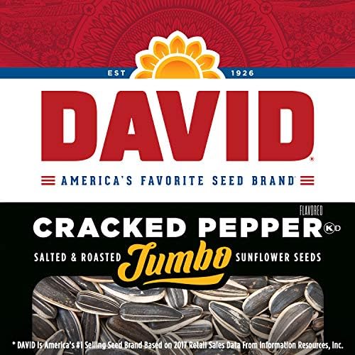 DAVID Roasted and Salted Cracked Pepper Jumbo Sunflower Seeds, Keto Friendly, 5.25 oz (Pack of 2) - Image 5