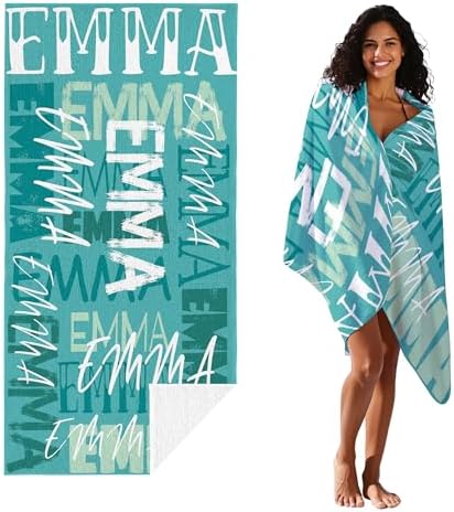 JML Personalized Beach Towel with Name, Custom Beach Towel with Name, Customized Microfiber Pool Towel, Quick Dry & Absorbent Swim Towel for Adult,Anniversary, Birthday, Summer Holiday,Vacation - Image 2