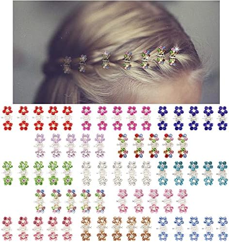 Mini Claw Clips with No-Slip Grip - Glitter and Rhinestone Hair Accessories in Mixed Colors, Metal Clamps for Girls and Women (Silver-13Colors) - Image 5