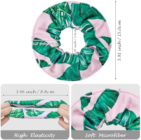 Hair Towel Scrunchies 4-Piece Microfiber Oversized Dry Multi Print - Image 2