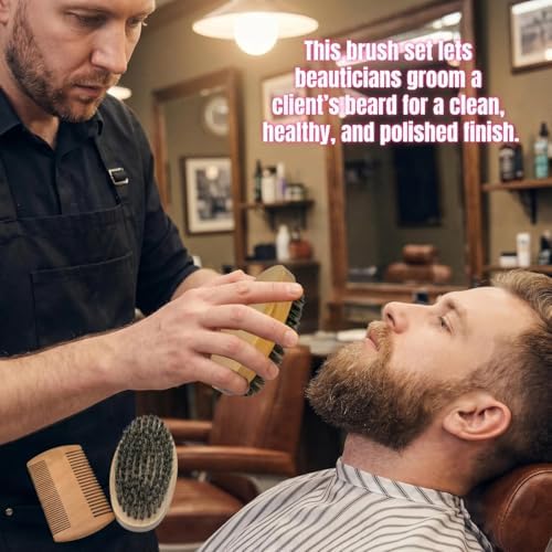 Boar Bristle Beard Brush & Dual‑Side Walnut Comb Set – 100% Pure Boar Hair & Hardwood Handle – Ideal for Men’s Beard, Hair & Wave Styling, Smooth, Detangle, Shave Pre‑Prep, Travel Friendly - Image 5