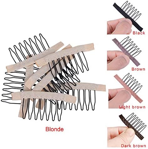 24-Piece Wig Accessory Kit: Steel 7-Tooth Combs for Wig Caps, Hairpiece Clips, and Tools (Blonde) - Image 2