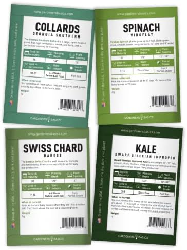 Gardeners Basics Leafy Greens Seeds for Planting, 8 Heirloom Varieties - Image 2