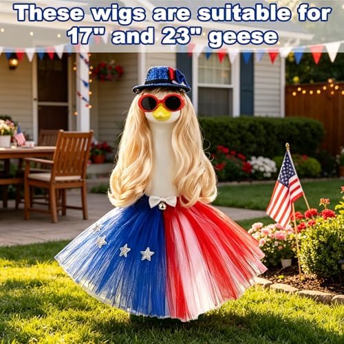 Porch Goose September Labor Day Outfit with Long Blonde Goose Wig - Image 3