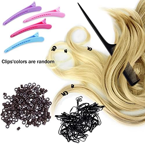 Duufin Hair Extension Tool Kit 500 Pcs Brown Hair Extension Beads With Tool - Image 6