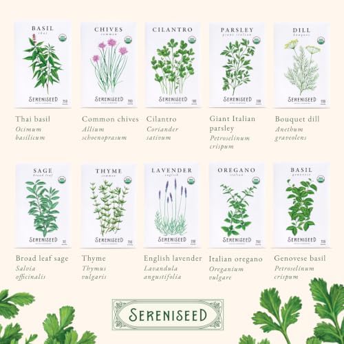 Sereniseed Certified Organic Herb Seeds 10-Pack, Culinary Garden Kit - Image 6