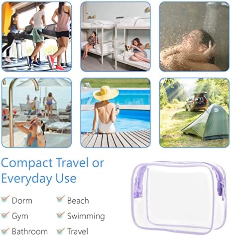 PACKISM Clear Makeup Bag Travel - TSA Approved Toiletry Bag, 2 Light Purple - Image 6
