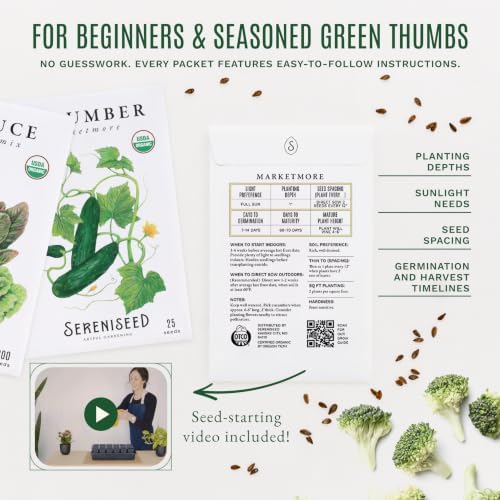 Sereniseed Certified Organic Vegetable Seeds 10-Pack, Garden Kit - Image 4