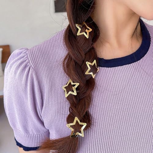VIBILIA Star Hair Clips Y2K Metal Hair Accessories-15 PCS 1.57"，Gold - Image 4