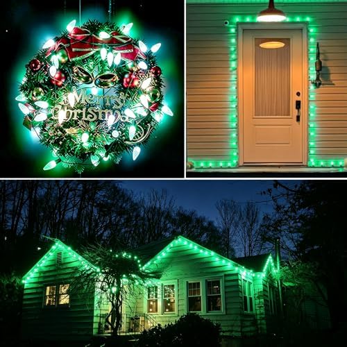 C9 LED Christmas Lights Outdoor Replacement Bulbs Green - Image 7