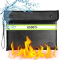 6500°F Fireproof Money Bag,Upgraded Fireproof Document Bag with Waterproof Zipper,10 Layers Heat Insulated Materials/Reflective Strip with Handle for Important Documents（11.2"x7.7"） by FirepyroofSafetyFamily