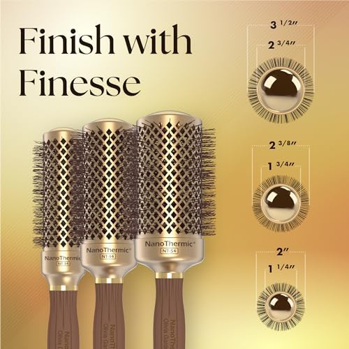 Olivia Garden NanoThermic Ceramic + Ion Round Thermal Hair Brush - Not Electrical - Professional Blowout Brush for Normal to Thick Hair - Image 3