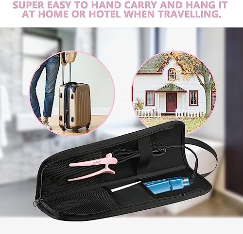 Beautyflier Premium Universal Flat Iron Holder Tavel Bag, Heat-Resistant Canvas Travel Tote Bag for Hair Straighteners, Ideal for Home & Travel Use, Fits Most Hair Tools, Pink - Image 4