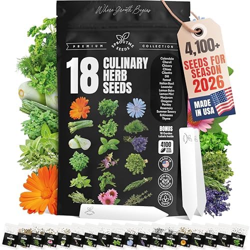 SproutMe Culinary Herb Seeds for Planting, 18 Varieties, 4100+ Seeds by SproutMeSeeds