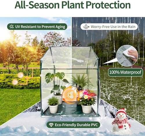 Mini Greenhouse 36"x36"x58.5" Plant Cover Tent Seed Starting Waterproof Floor Mat Small Plant Tent for Use on Patio Balcony Porch & Indoors/Outdoors - Image 3