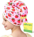 Years calm Kids Hair Towel Wrap, Wide Tail Microfiber (Strawberry) by Yearscalm
