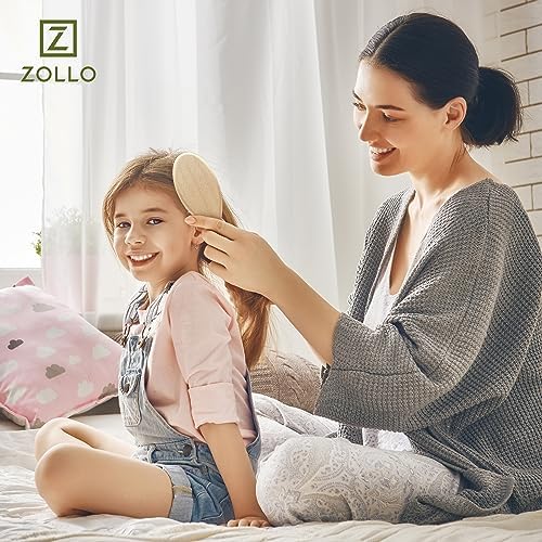 Natural Boar Bristle Hair Brush for Women, Men, Kids; Dry and Wet Detangling Hair Brush Gently Enhances Shine, Smooths Frizz and Prevents Breakage in Fine and Straight, Thick and Curly Hair (oval) - Image 7