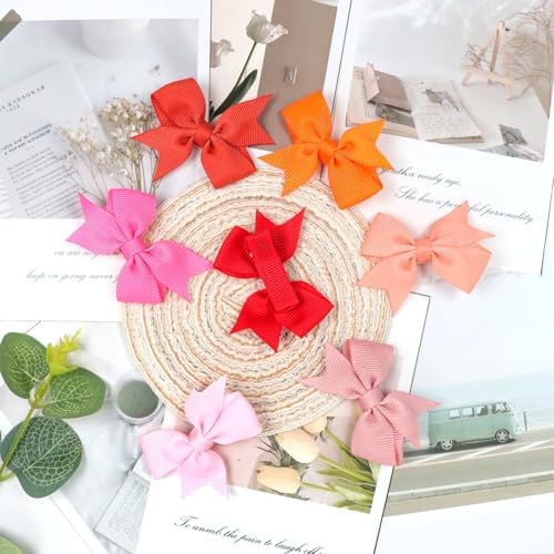 Baby Hair Clips for Girls 40PCS - 2" Girls Fully Lined Bows Hair Pins Tiny Hair Bows Alligator Clips for Baby Girls Infants Toddlers 40 Colors - Image 7