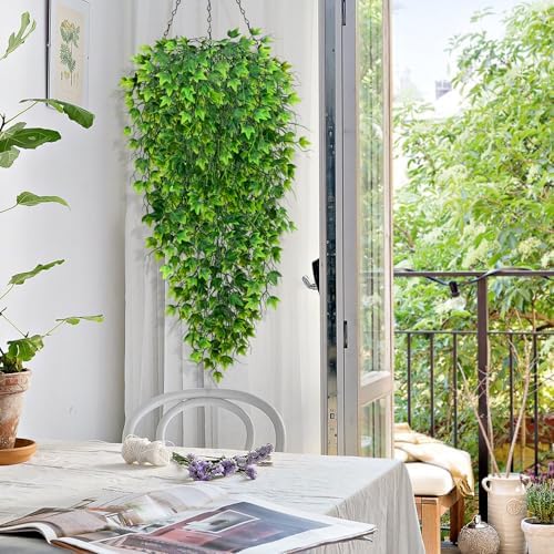 Waipfaru Artificial Hanging Ivy for Outdoors, 4pcs Faux Vines Greenery - Image 2