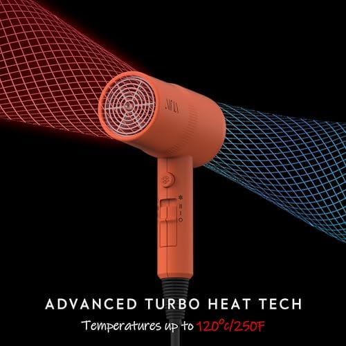 AINA Diffuser Hair Dryer Full-Featured Blow Dryer 110V/1600W(Lava Orange) - Image 4