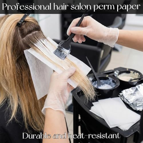 90PCS Perm Papers for Hair, Disposable Polyester Hair Paper Wraps, Heat-Resistant End Papers for Hair Rollers, Perm Kits for Salon Tissue, Professional Home Salon Tool for Women Men - Image 3