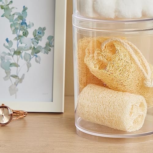 STORi Bella Tall Scrunchie Holder | Stackable Clear Plastic Container (Set of 2) Round Vanity Storage Organizers with Lids for Hair Accessories & Beauty Supplies | Made in USA - Image 6